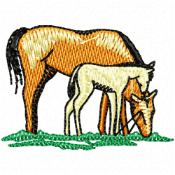 Horses Embroidery Design 2